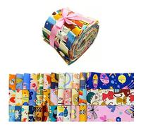 iMzoon 40 Pcs Jelly Roll Fabric Strips for Quilting Sewing-2.6 Inch Precut Cotton Floral Fabric Strips Bundles, Perfect Quilting fo DIY Sewing Supplies(Animals)