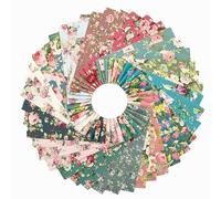 iMZoon 42 Pcs Jelly Roll Fabric Strips for Quilting,Sewing Supplies-2.6 Inch Cotton Fabric with Wavy Edges,Floral Rose