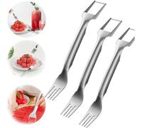 in 1 Stainless Steel Fruit Slicer, Watermelon Cutter, Windmill, Vegetable Cutting Tool, Double Head Fruit Fork (3 Pcs)