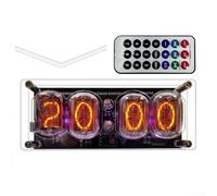 IN-12 Nixie Tube Clock with 225 Color Light Display for and Date, Fluorescent Digital Display Kit with Remote Control, DC 5V USB-C, Acrylic Build
