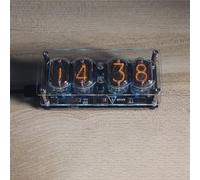 IN-12 Nixie Tube Digital Clock with 225-Color LED Display for and Date, DC 5V, Acrylic Body, Infrared Remote Control, Power-Off Memory,(with Tubes)