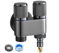 in 2 Out Dual Control Valve Portable Bidet Sprayer for Bathroom Cleaning and Women's Personal Hygiene, High Pressure Brass Construction in Gray