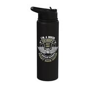 in a Biker Grandpa just Like a Grandpa exept Much Cooler Stainless Steel Insulated Water Bottle