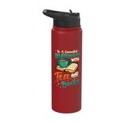 in a Committed Relationship with Tea and Books Reading Stainless Steel Insulated Water Bottle
