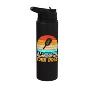 in a Complicated Relationship with Corn Dogs Stainless Steel Insulated Water Bottle