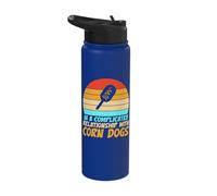 in a Complicated Relationship with Corn Dogs Stainless Steel Insulated Water Bottle