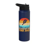 in a Complicated Relationship with Corn Dogs Stainless Steel Insulated Water Bottle