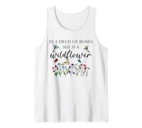 in a Field of Roses She is a Wildflower Hummingbird Floral Tank Top