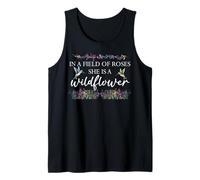 in a Field of Roses She is a Wildflower Hummingbird Flower Tank Top
