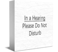 In A Hearing Please Do Not Disturb New Home Decor Rustic Gift Ideas Wood Sign Desk Shelf Farmhouse Room Decorations 5 × 5 Inch