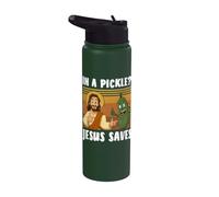 in A Pickle Jesus Saves Stainless Steel Insulated Water Bottle