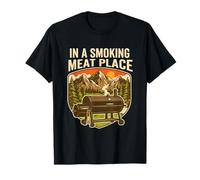 in A Smoking Meat Place Funny BBQ Smoker Retro T-Shirt