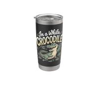 in a While Crocodile Caiman Reptile Exotic Pet Stainless Steel Insulated Tumbler