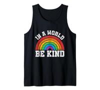 In A World Be Kind Retro Queer Pride Rainbow Gay Pride LGBT Tank Top
