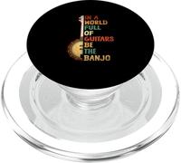 In A World Full Of Guitars Be The Banjo Sunset Instrument PopSockets PopGrip for MagSafe