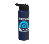 in a World Where You Can Be Anything Be Kind Child Abuse Stainless Steel Insulated Water Bottle