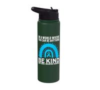 in a World Where You Can Be Anything Be Kind Child Abuse Stainless Steel Insulated Water Bottle