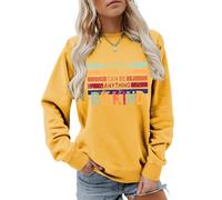 In A World Where You Can Be Anything Be Kind Sweatshirt For Women Crewneck Pullover Kindness Graphic Shirts Tops(Yellow,XL)