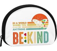 in A World Where You Can Be Anything Be Kind Women and Girls Cute Fashion Coin Purse Wallet Bag Change Pouch Key Holder