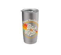 in A World Where You Can Be Anything Kind Retro Rainbow Stainless Steel Insulated Tumbler
