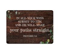 In All Your Ways Submit to Him, And He Will Make Your Paths Straight Metal Tin Sign 10x14 Inch Decorative Garden Shop Men Wall Decor Garage Signs Wall Art Plaques for Cabin
