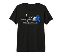 in April We Wear Blue Cool Child Abuse Prevention Awareness Premium T-Shirt
