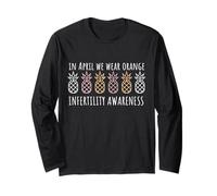 in April We Wear Orange Infertility Awareness IVF Month Long Sleeve T-Shirt