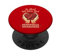 In April We Wear Red Hemophilia Awareness Support PopSockets Adhesive PopGrip