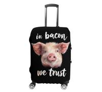 in Bacon We Trust Travel Luggage Cover for Suitcase XL | Printed Elastic Washable Suitcase Protector Fits 19-32 Inches Luggage