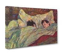 In Bed By Henri De Toulouse Lautrec Canvas Wall Art Print 20x14 Inch