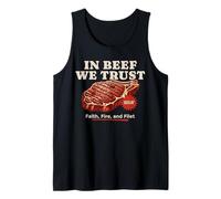 in Beef We Trust BBQ Steak Grill Master Funny Keto Carnivore Tank Top