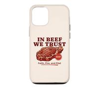 In Beef We Trust Funny BBQ Dad Joke Grill Steak Carnivore Case for iPhone 12/12 Pro