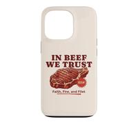 In Beef We Trust Funny BBQ Dad Joke Grill Steak Carnivore Case for iPhone 13 Pro
