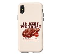 In Beef We Trust Funny BBQ Dad Joke Grill Steak Carnivore Case for iPhone X/XS