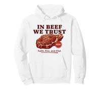 In Beef We Trust Funny BBQ Dad Joke Grill Steak Carnivore Pullover Hoodie