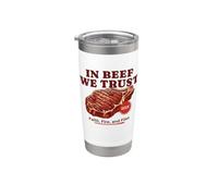 in Beef We Trust Funny BBQ Dad Joke Grill Steak Carnivore Stainless Steel Insulated Tumbler