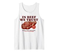 in Beef We Trust Funny BBQ Dad Joke Grill Steak Carnivore Tank Top