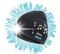 iN Bluetooth LED Beanie Hat with Light - Insulating Rechargeable Hat with Bluetooth Speakers LED Light - Warm Beanie for Night Time Outdoor Activities, Biking, Cycling, Evening Dog Walking Black