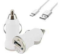 In Car Charger Adapter Single Port USB C Cable Type C Fast Charger Charging Data Transfer Compatible For OPPO A16 / OPPO A54 / OPPO A74 / OPPO A94 / OPPO A54 5G / OPPO A74 5G / OPPO A94 5G (WHITE)