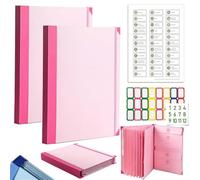 In Case I Die Binder, The Life Book Document Organizer, In Case I Go Missing Binder for Important Document Folio Multipurpose Portable File Folder for Work Office School Home (Thick version,Pink 2pcs)