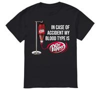 in Case of Accident My Blood Type is Dr.Pepper Funny Mens T-Shirt Black XXL