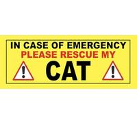 In Case of Emergency Please Rescue My Cat Sign Notice Warning Sign Self Adhesive Gloss Sticker 320mm x 125mm