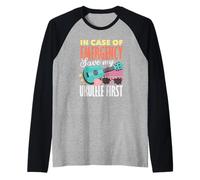in Case of Emergency Save My Ukulele First Musician Raglan Baseball Tee