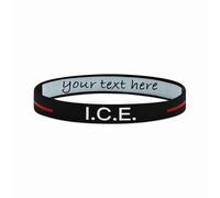 In Case Of Emergency Wristband I.C.E Personalised Medical Alert Bracelet Children Adults (1)
