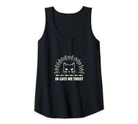 in Cats We Trust: Feline Faith Graphic Tank Top, Women, Black, XXL
