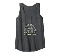 in Cats We Trust: Feline Faith Graphic Tank Top, Women, Dark Heather Grey, XXL