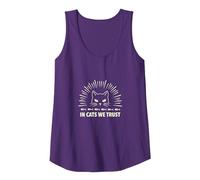 in Cats We Trust: Feline Faith Graphic Tank Top, Women, Purple, XXL