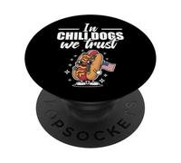 In Chili Dogs We Trust The Best Sausage USA American Flag PopSockets Adhesive PopGrip