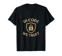 in Code We Trust Tech Emblem Gold & Navy T-Shirt