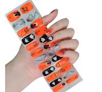 In Dark Nails Art Stickers Halloween Nails Strips Full Wrap Semi Cured Strips Art Decoration Halloween Stickers Semi Cured Gels